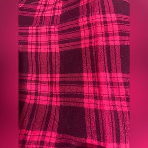 Cotton flannel pillowcase vtg 60s plaid fuchsia/black 19 x 29"discount S&H!